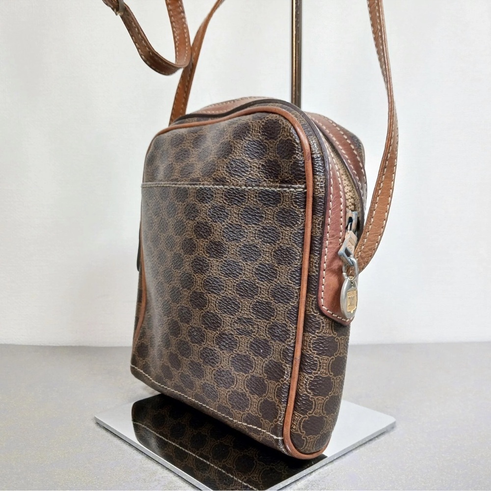 Céline Vintage Macadam Brown Coated Canvas Crossbody – Rare Paris Edition - Picture 5 of 15